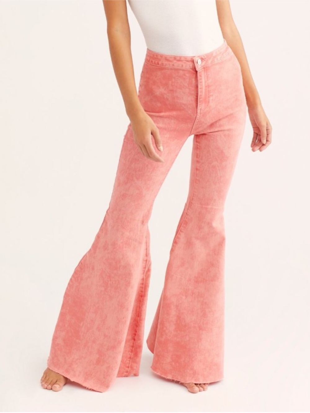 Free People We The Free Just Float On Flare Jeans Prairie Pink Size 25